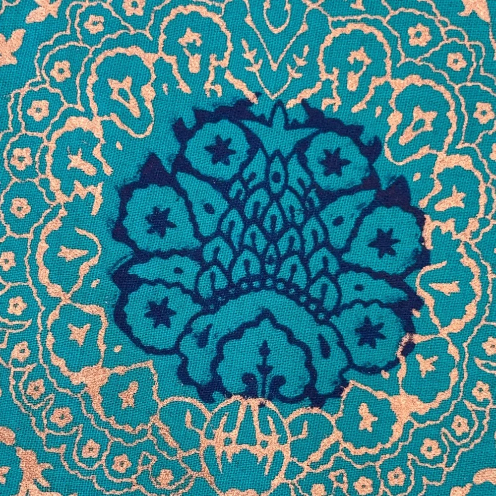 Vibrant Teal and Pink Boho Embroidered Pants - Picture 4 of 6